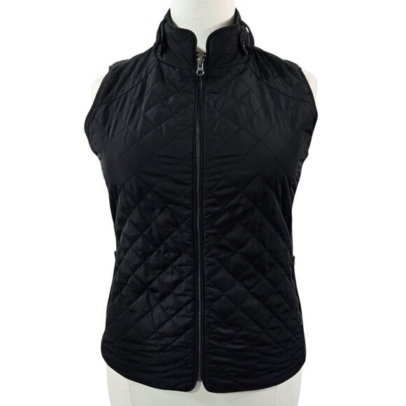 41 Hawthorn Black Quilted Zip Vest Pockets Ribbed Sides Capsule Stitch Fix - Picture 1 of 8
